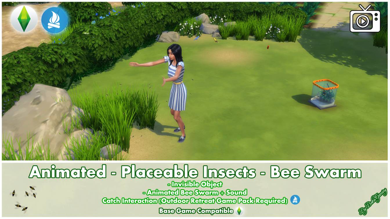 Анимированный рой пчел - Animated - Placeable Insects - Bee Swarm