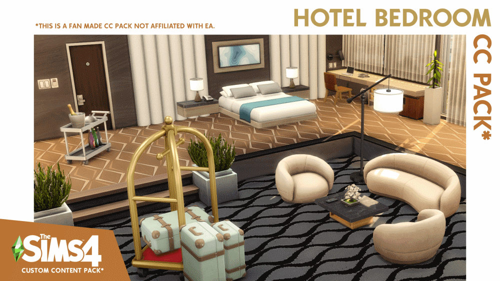 Набор мебели для отеля - Hotel Bedroom CC Pack